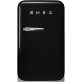Smeg USA - FAB5 Retro 60cm Mini Cooler. 1.34 cu ft. Black. Right Hinge - Gloss Black