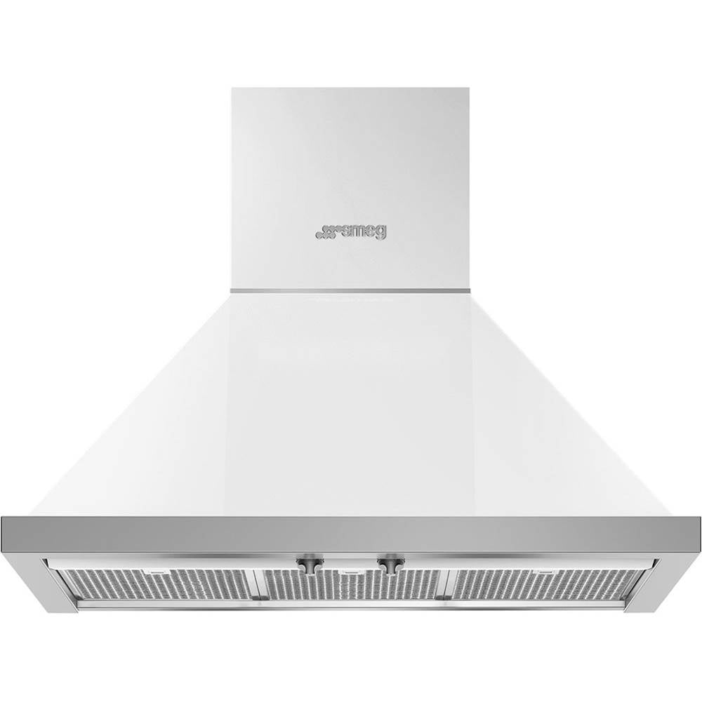 Smeg USA - Portofino Series 30'' Wall Vent Hood. 600 cfm. Vent or Recirc. White - White