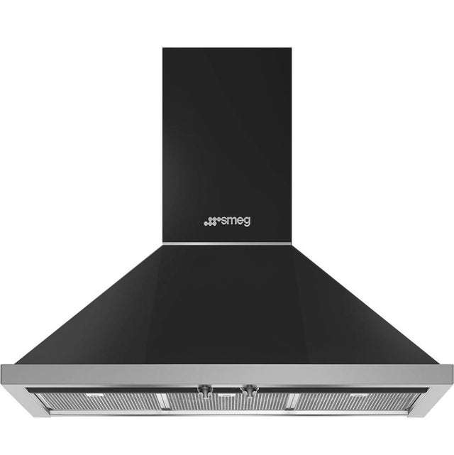 Smeg USA - Portofino Series 36'' Wall Vent Hood. 600 cfm. Vent or Recirc. Anthracite - Anthracite
