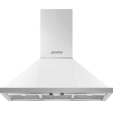 Smeg USA - Portofino Series 36'' Wall Vent Hood. 600 cfm. Vent or Recirc. White - White