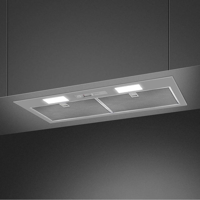 Smeg USA - 30'' Built-In Vent Hood. 240 cfm. Vent or Recirc. Gray Finish Details - Silver