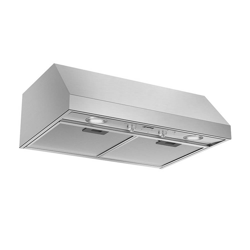 Under-Cabinet 24'' Wall Vent Hood. 600 cfm. Vent or Recirc. Stainless Steel