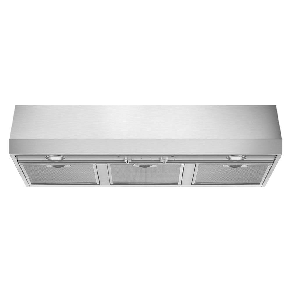 Under-Cabinet 36'' Wall Vent Hood. 600 cfm. Vent or Recirc. Stainless Steel