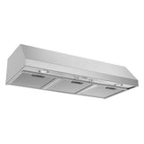 Under-Cabinet 36'' Wall Vent Hood. 600 cfm. Vent or Recirc. Stainless Steel