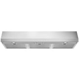 Under-Cabinet 48'' Wall Vent Hood. 600 cfm. Vent or Recirc. Stainless Steel