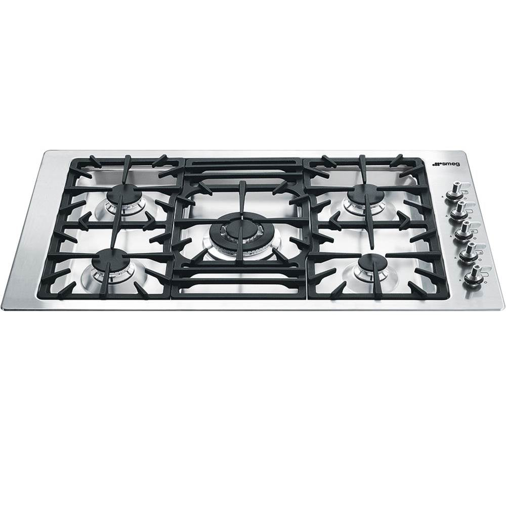 Smeg USA - Classic Series 36'' Gas Cooktop. 5 Burners. Stainless Steel - Satin Stainless Steel