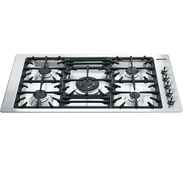 Smeg USA - Classic Series 36'' Gas Cooktop. 5 Burners. Stainless Steel - Satin Stainless Steel