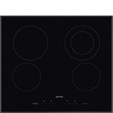 Smeg USA - 60 cm (24'') Ceramic Electric Cooktop. 4 Zones. Beveled Edges. Black - Glass Black