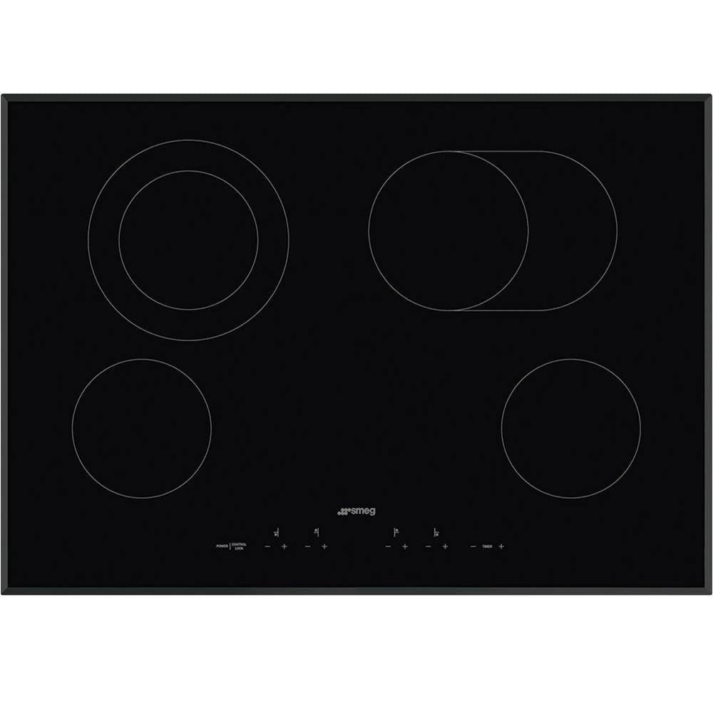 Smeg USA - 70 cm (27.5'') Ceramic Electric Cooktop. 4 Zones. Beveled Edges. Black - Glass Black