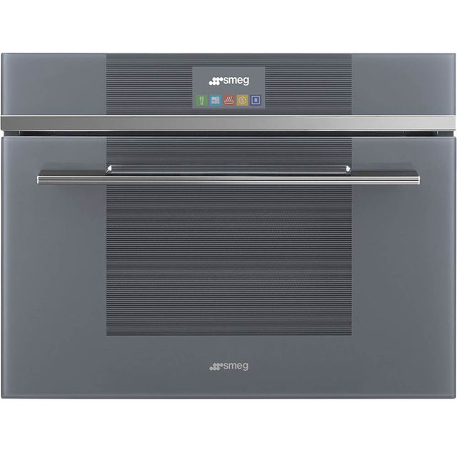 Smeg USA - Linea 60 cm (24'') Combi Speed Oven (Micro/Conv). Mystic Gray Glass - Silver