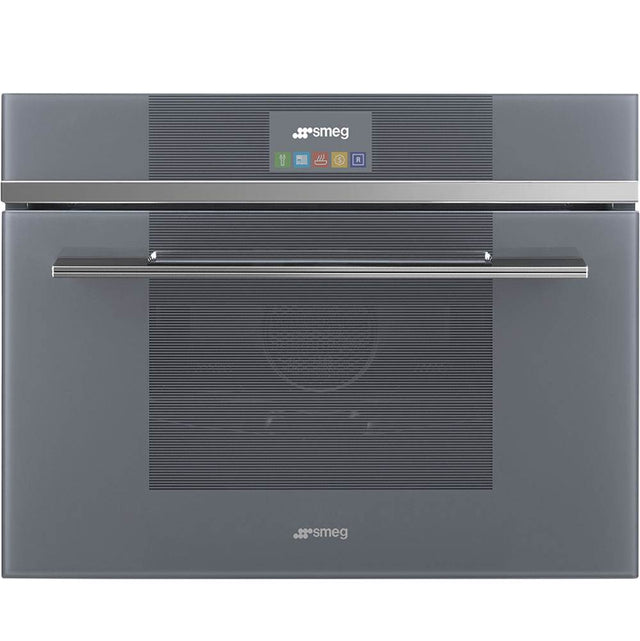 Smeg USA - Linea 60 cm (24'') Combi Steam Oven (Steam/Conv). Mystic Gray Glass - Silver
