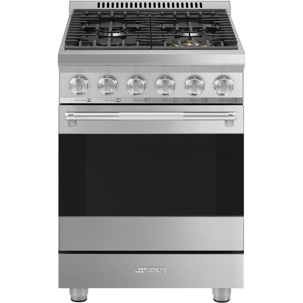 Smeg USA - Professional Range Series 24'' Range. All Gas. Stainless Steel - Satin Stainless Steel