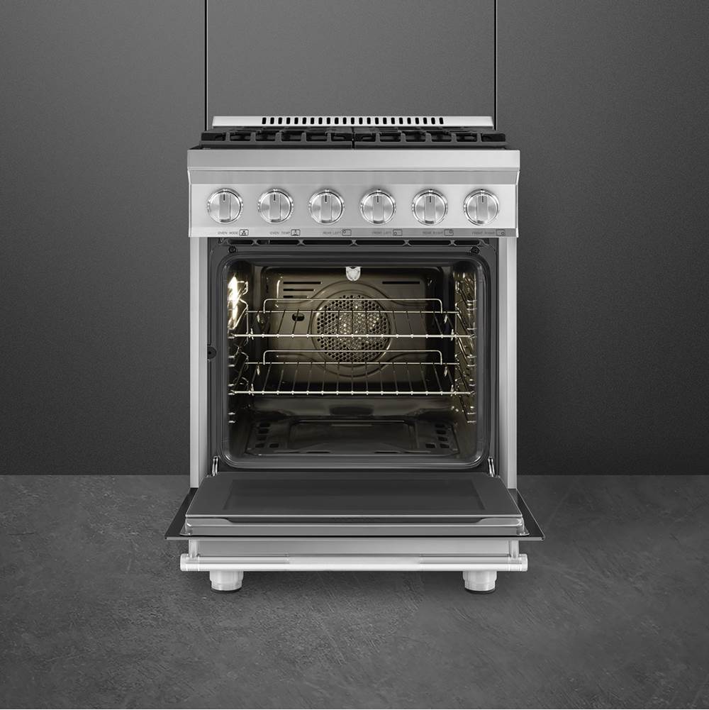 Smeg Professional Range, 24'' - All Gas Matte Black