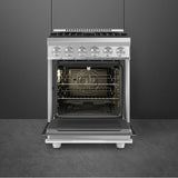 Smeg Professional Range, 24'' - All Gas Matte Black