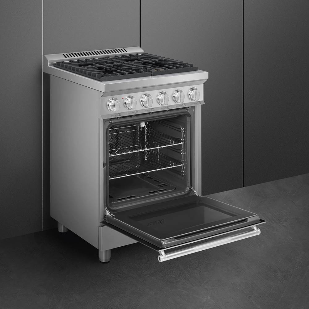 Smeg Professional Range, 24'' - All Gas Matte Black