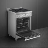 Smeg Professional Range, 24'' - All Gas Matte Black