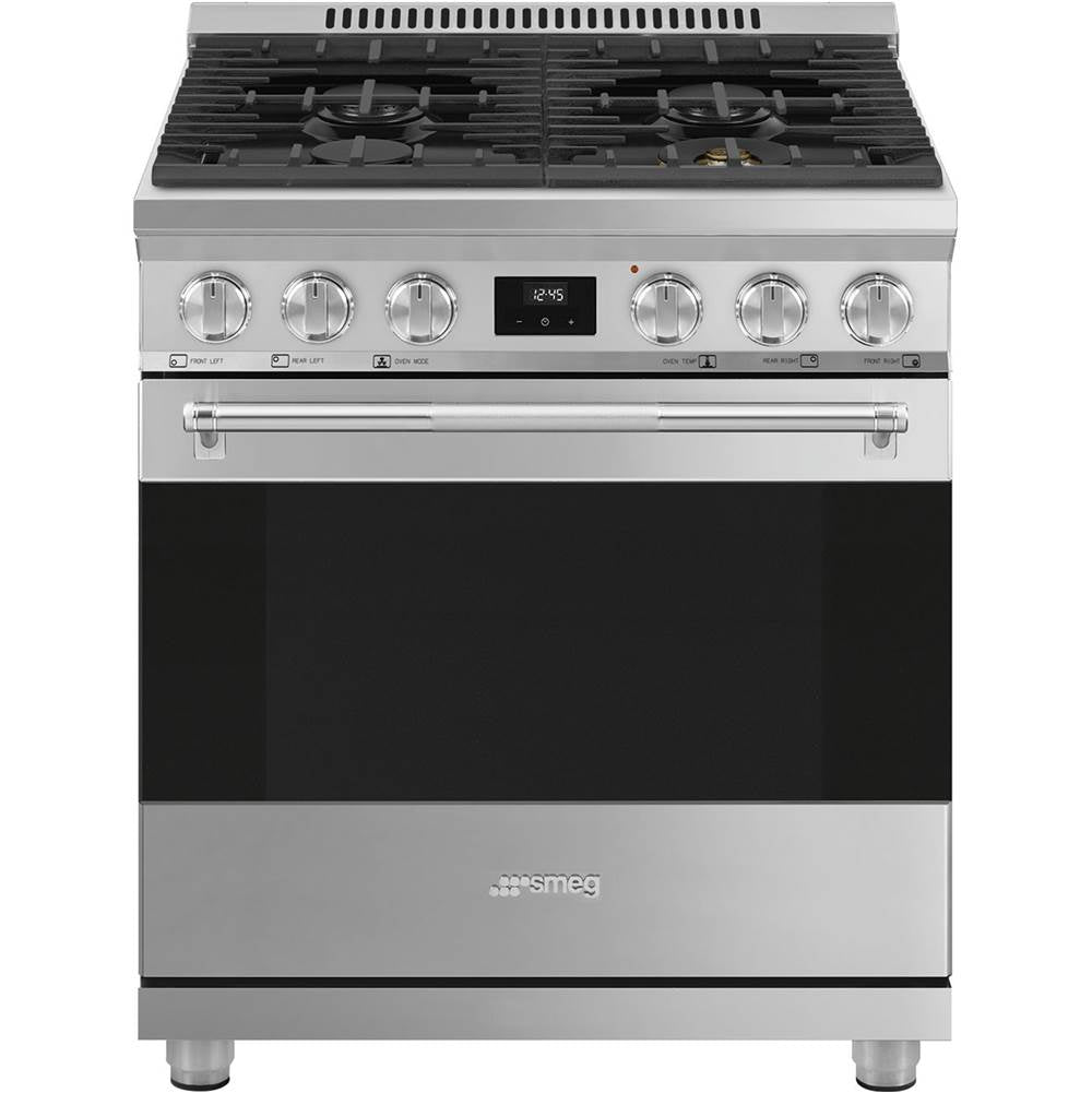 Smeg USA - Professional Range Series 30'' Range. All Gas. Stainless Steel - Satin Stainless Steel