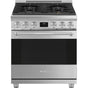 Smeg USA - Professional Range Series 30'' Range. All Gas. Stainless Steel - Satin Stainless Steel
