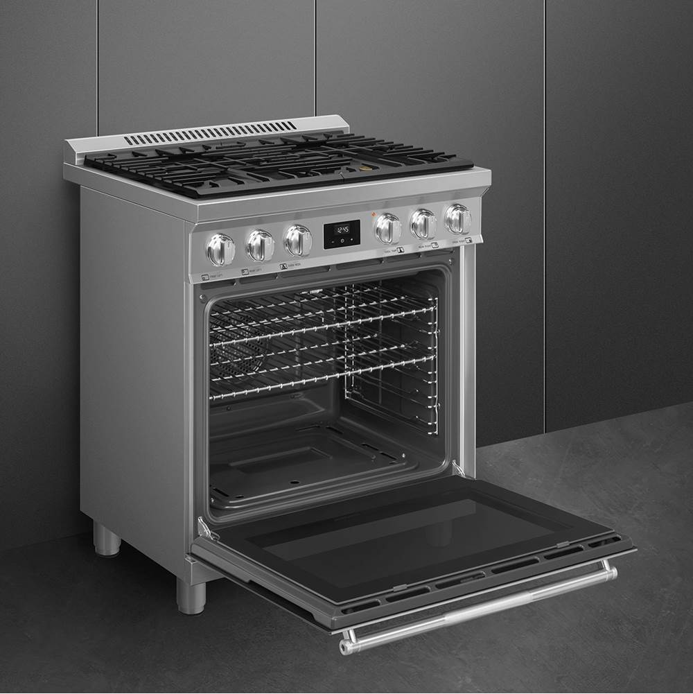Smeg Professional Range, 30'' - All Gas Matte Black