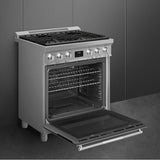 Smeg Professional Range, 30'' - All Gas Matte Black