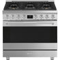 Smeg USA - Professional Range Series 36'' Range. All Gas. Stainless Steel - Satin Stainless Steel