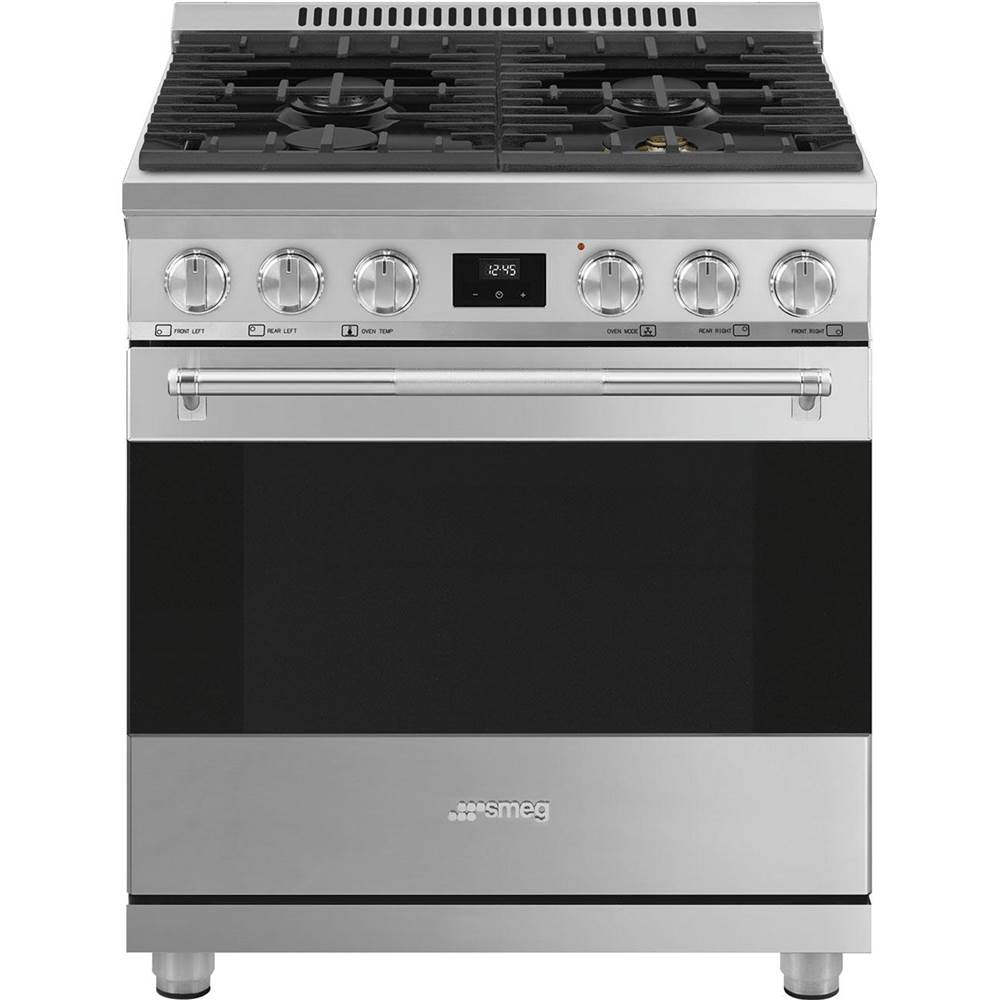 Smeg USA - Professional Range Series 30'' Range. Dual Fuel. Stainless Steel - Stainless Steel