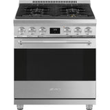 Smeg USA - Professional Range Series 30'' Range. Dual Fuel. Stainless Steel - Stainless Steel