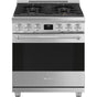 Smeg USA - Professional Range Series 30'' Range. Dual Fuel. Stainless Steel - Stainless Steel