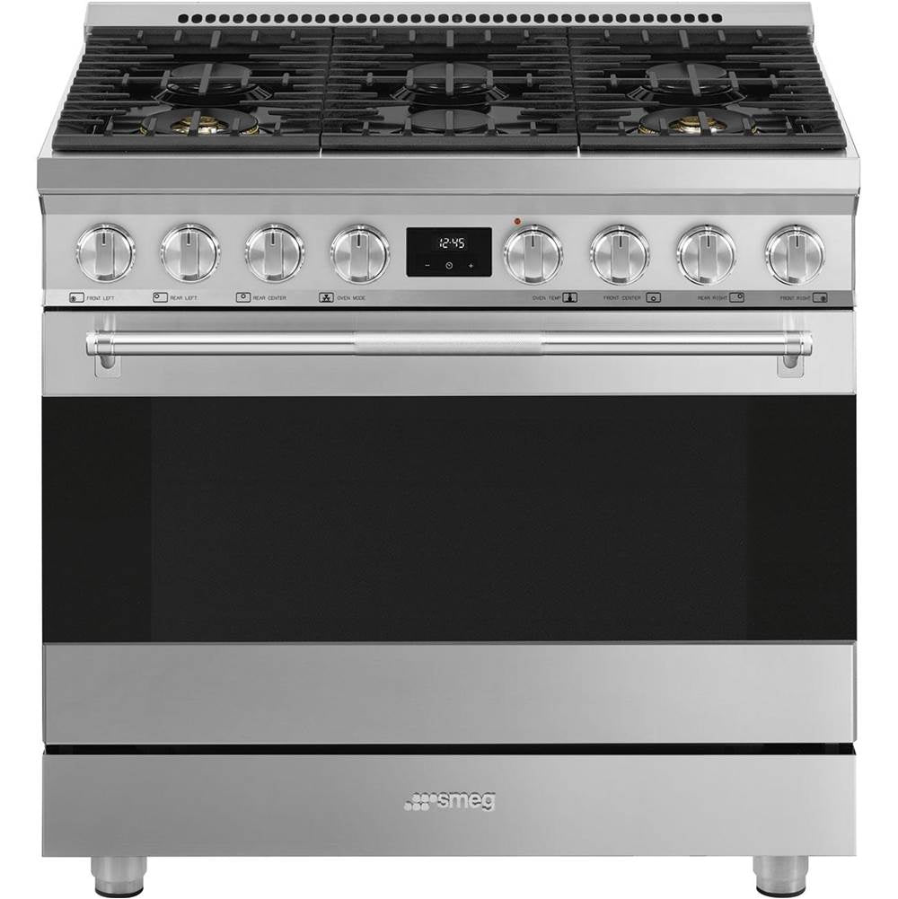 Smeg USA - Professional Range Series 36'' Range. Dual Fuel. Stainless Steel - Stainless Steel