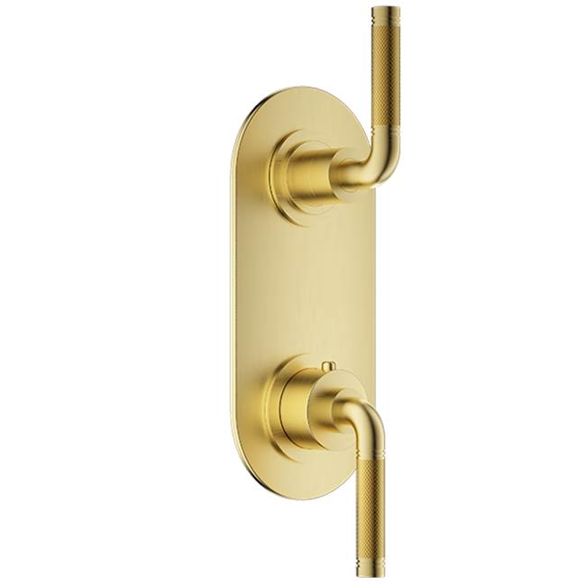 Santec - TRIM (Non-Shared Function) - 1/2'' Thermostatic Trim with Volume Control and 3-Way Diverter - Satin Brass