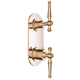 Santec - TRIM (Non-Shared Function) - 1/2'' Thermostatic Trim with Volume Control and 2-Way Diverter - Polished Metallic Rose PVD