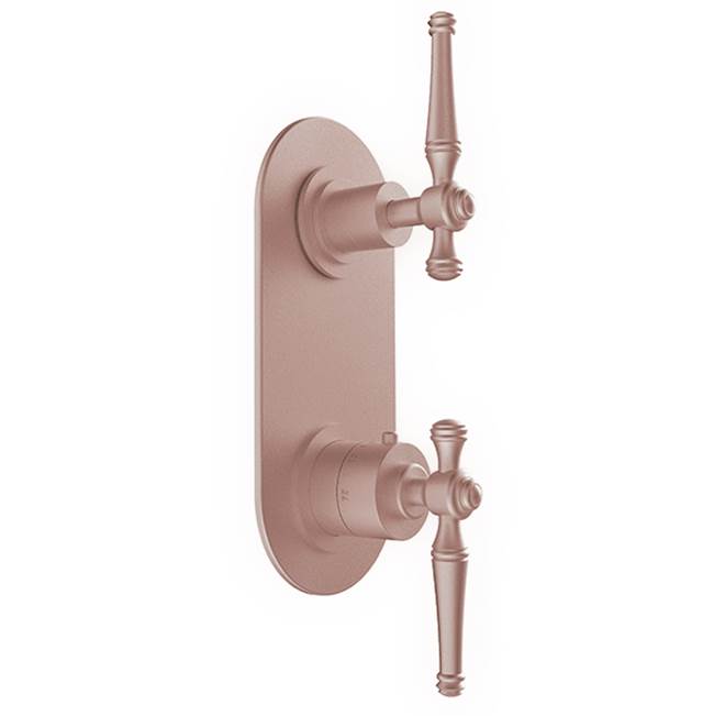 Santec - TRIM (Non-Shared Function) - 1/2'' Thermostatic Trim with Volume Control and 2-Way Diverter - Satin Metallic Rose PVD