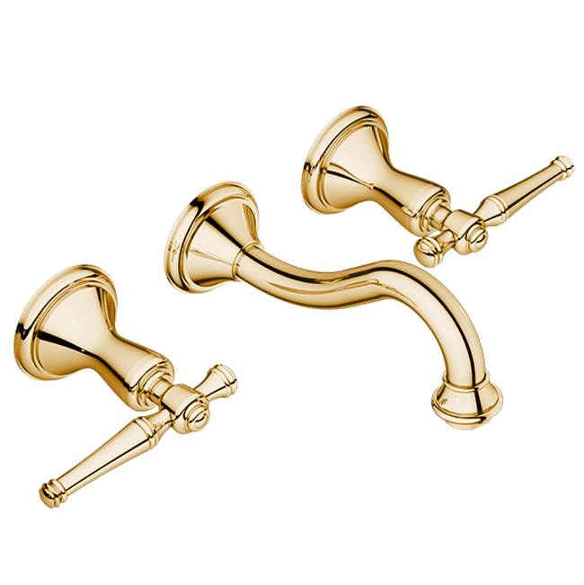 Santec - Wall Mount Widespread Lavatory - Radiant Polished Gold PVD