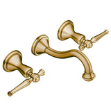 Santec - Wall Mount Widespread Lavatory - Radiant Satin Gold PVD
