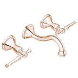 Santec - Wall Mount Widespread Lavatory - Polished Metallic Rose PVD