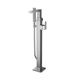 Santec - TRIM - Floor Mount Tub Filler with Hand Shower - Satin Nickel