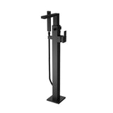 Santec - TRIM - Floor Mount Tub Filler with Hand Shower - Matte Black