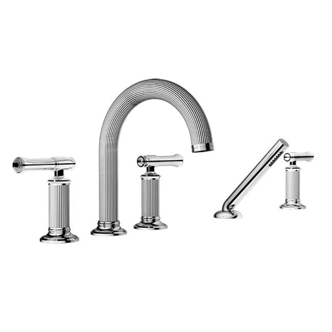 Santec - TRIM - Roman Tub Filler with Hand Shower - Satin Metallic Rose PVD