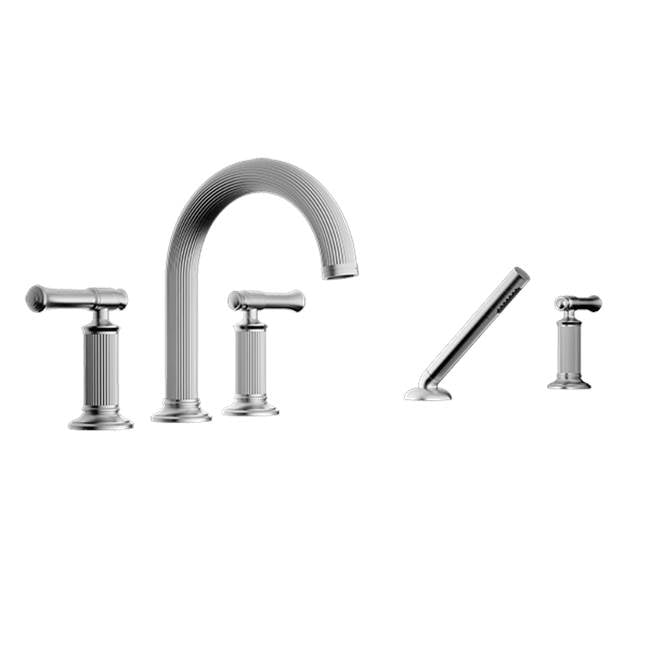 Santec - TRIM - Roman Tub Filler with Hand Shower - Satin Nickel
