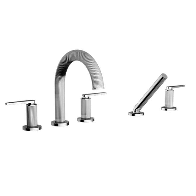 Santec - TRIM - Roman Tub Filler with Hand Shower - Satin Metallic Rose PVD