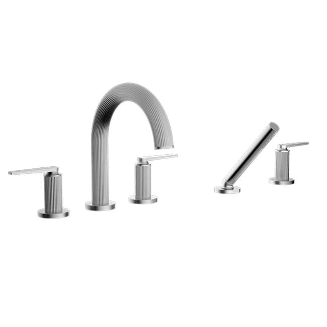 Santec - TRIM - Roman Tub Filler with Hand Shower - Satin Nickel