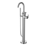 Santec - TRIM - Floor Mount Tub Filler with Hand Shower - Satin Nickel