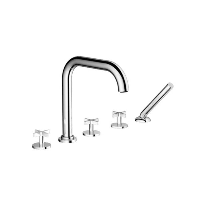 Santec - TRIM - Roman Tub Filler with Hand Shower - Satin Brass
