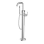 Santec - TRIM - Floor Mount Tub Filler with Hand Shower - Satin Nickel