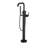 Santec - TRIM - Floor Mount Tub Filler with Hand Shower - Matte Black