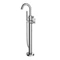 Santec - TRIM - Floor Mount Tub Filler with Hand Shower - Polished Chrome