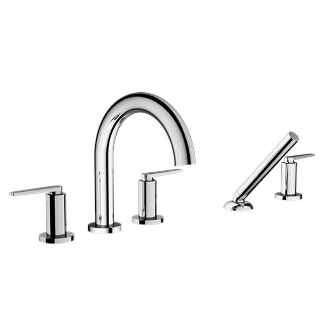 Santec - TRIM - Roman Tub Filler with Hand Shower - Satin Metallic Rose PVD