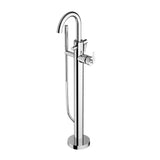 Santec - TRIM - Floor Mount Tub Filler with Hand Shower - Satin Metallic Rose PVD