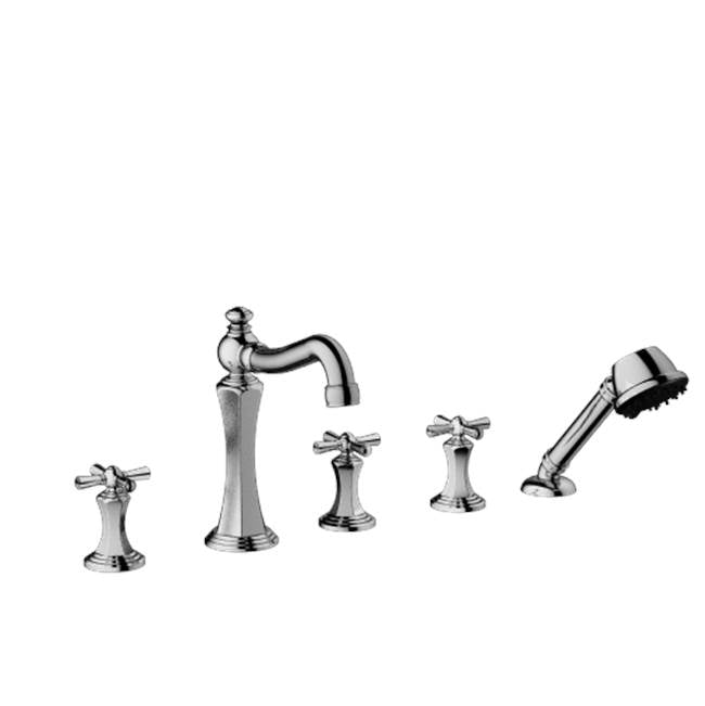 Santec - TRIM - Roman Tub Filler with Hand Shower - Satin Metallic Rose PVD