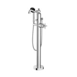 Santec - TRIM - Floor Mount Tub Filler with Hand Shower - Satin Metallic Rose PVD